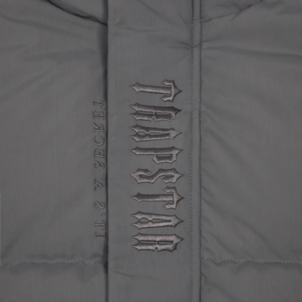 Trapstar Decoded Hooded Quilted Jacket Gray 1