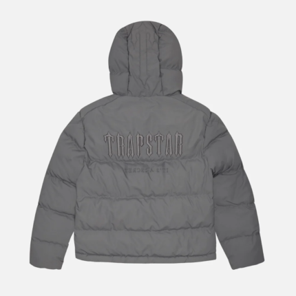 Trapstar Decoded Hooded Quilted Jacket Gray 5