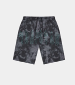 Black Trapstar Pigment Irongate shorts featuring signature Irongate branding, pigment-washed detailing, an adjustable waistband, and a relaxed fit.