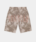 Brown Trapstar Pigment Irongate shorts featuring signature Irongate branding, a pigment-washed finish, an adjustable waistband, and a relaxed fit.