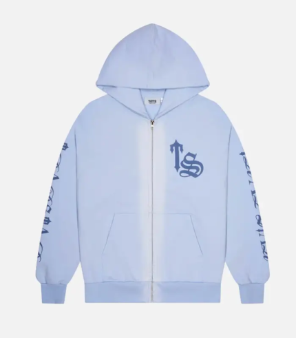 Trapstar Script Spray Hoodie Blue 2