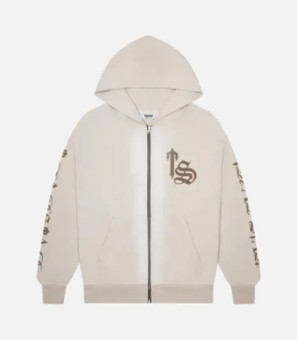 Trapstar Script Spray Hoodie Sand 2