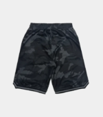 Black Trapstar Shooters SS23 Basketball shorts featuring signature Shooters branding, an elastic waistband, side pockets, and a relaxed athletic fit.