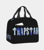 Black Trapstar Shoulder Bag featuring signature logo branding, adjustable shoulder strap, secure zip compartments, and a sleek everyday design.